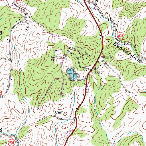 Topographic Map of Hampton Lake, VA