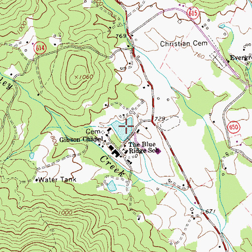Topographic Map of Blue Ridge Lake, VA