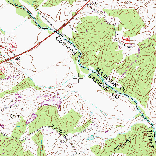 Topographic Map of Greene Hills Lake, VA