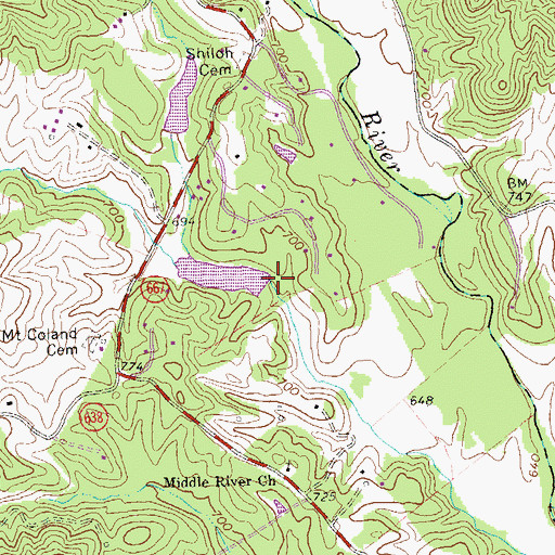 Topographic Map of Greene Valley Section Seven Dam, VA
