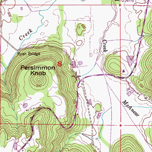 Topographic Map of Persimmon Knob Spring, AL