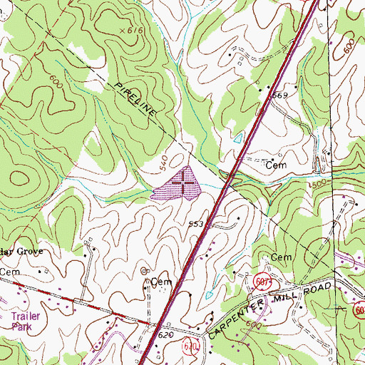 Topographic Map of Reynolds Farm Pond, VA