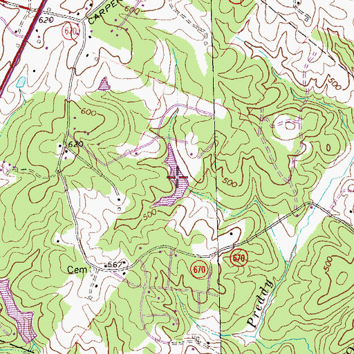 Topographic Map of Harlow Farm Pond, VA