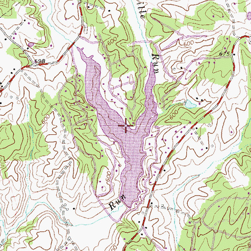 Topographic Map of Green Mountain Lake, VA