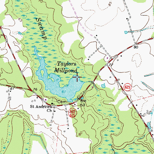 Topographic Map of Bryants Dam, VA
