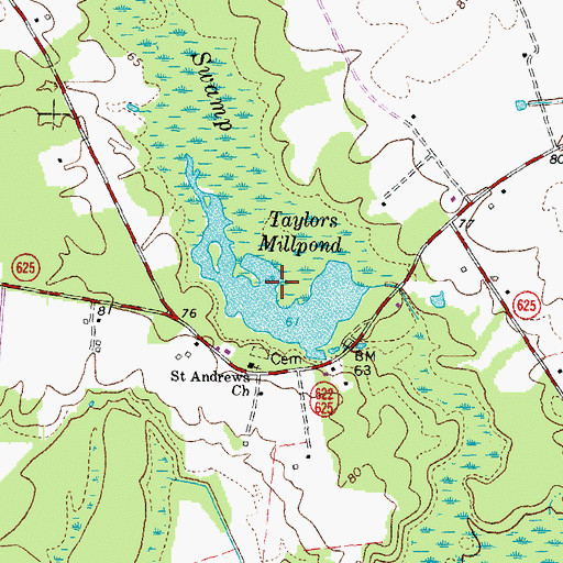 Topographic Map of Taylors Millpond, VA