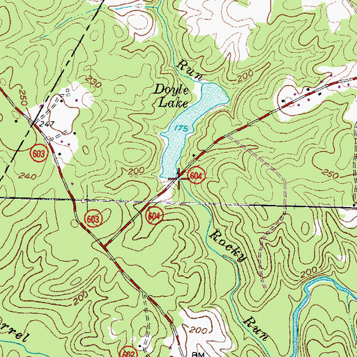 Topographic Map of Doyles Dam, VA