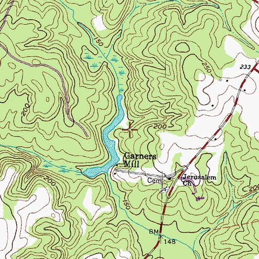 Topographic Map of Garners Dam, VA