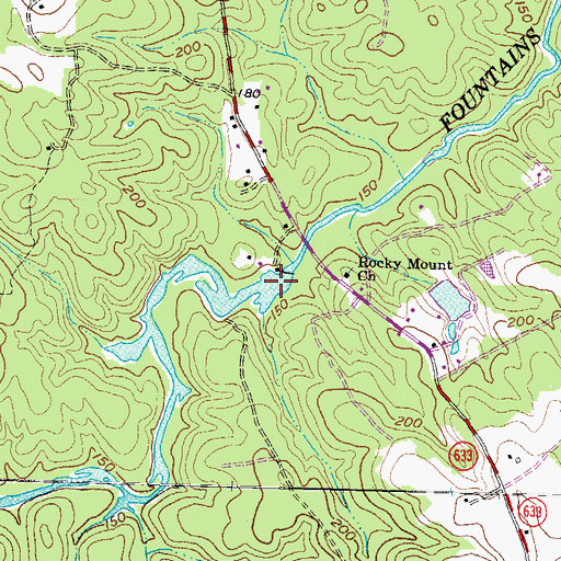Topographic Map of Mitchells Dam, VA