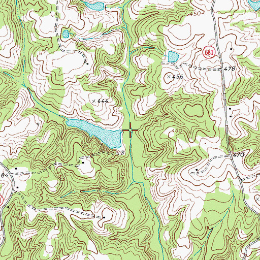 Topographic Map of Oakes Dam, VA