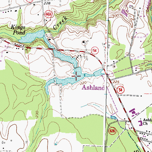 Topographic Map of Lucks Dam, VA