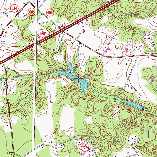 Topographic Map of Wrights Pond, VA