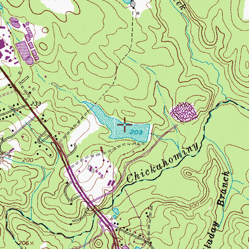 Topographic Map of Holtzgrefe Pond, VA
