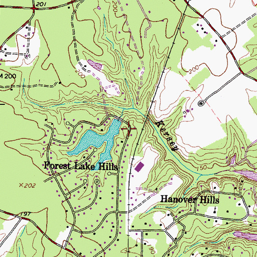 Topographic Map of Forest Lake Hills Dam, VA