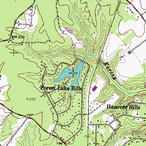 Topographic Map of Forest Hills Lake, VA