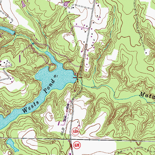 Topographic Map of Wests Dam, VA