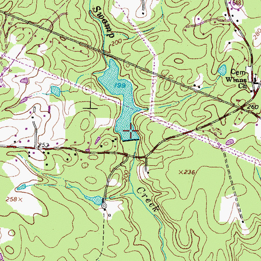 Topographic Map of Swamp Creek Dam, VA