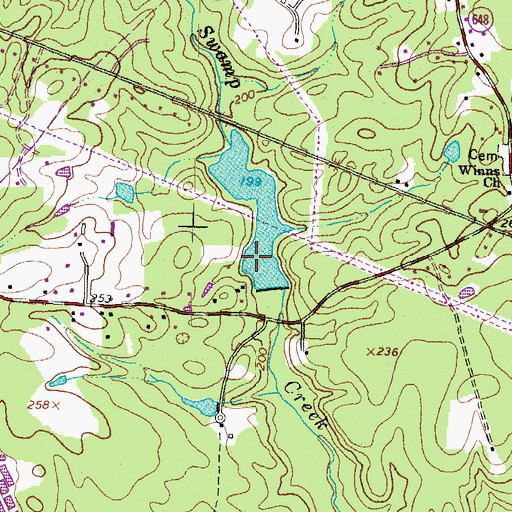 Topographic Map of Swamp Creek Pond, VA