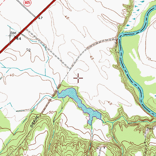 Topographic Map of Francis Broaddus Dam, VA