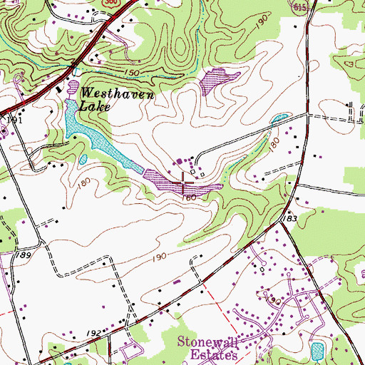 Topographic Map of Westhaven Lake, VA