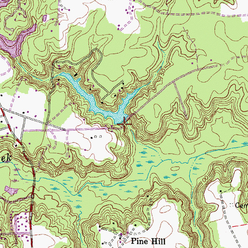 Topographic Map of Mattawan Association Dam, VA