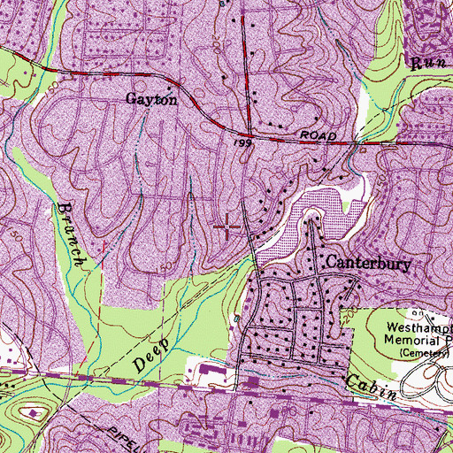 Topographic Map of Canterbury Dam, VA