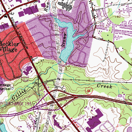 Topographic Map of Gillies Creek Dam, VA