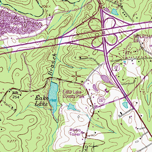 Topographic Map of Eako Dam, VA