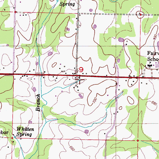 Topographic Map of Turney Spring, AL