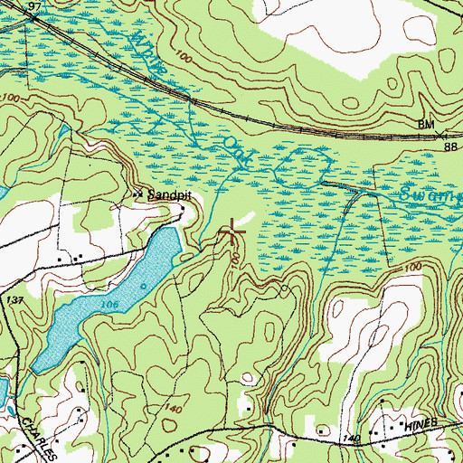 Topographic Map of Ukrop Pond, VA