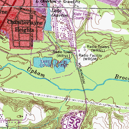 Topographic Map of Three Chopt Estate Dam, VA