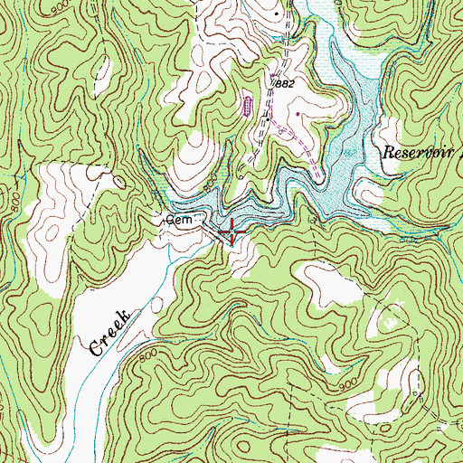 Topographic Map of Leatherwood Creek Number Five Dam, VA