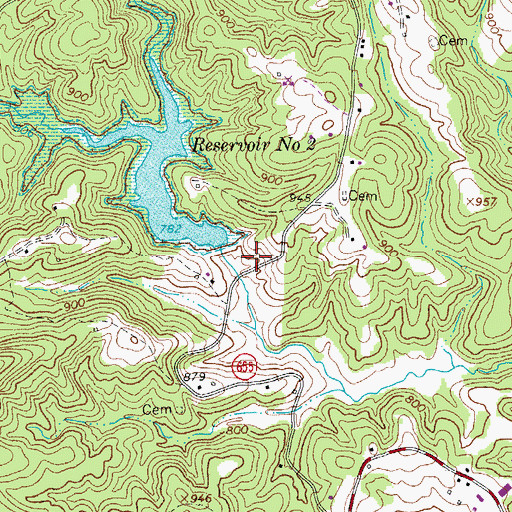Topographic Map of Leatherwood Creek Number 2a Dam, VA