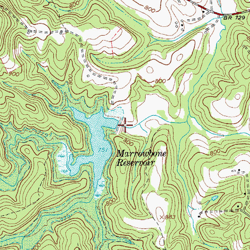 Topographic Map of Marrowbone Creek Number One Dam, VA