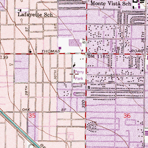 Topographic Map of Perry Park, AZ