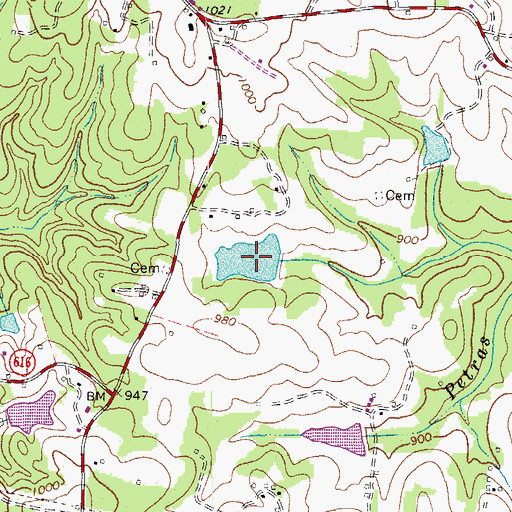 Topographic Map of Robinson Lake, VA
