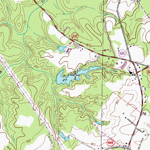 Topographic Map of Edwards Pond, VA