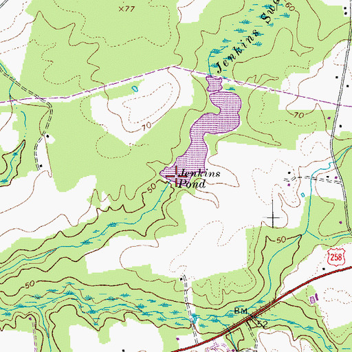 Topographic Map of Jenkins Dam, VA
