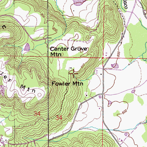 Topographic Map of Walker Spring, AL