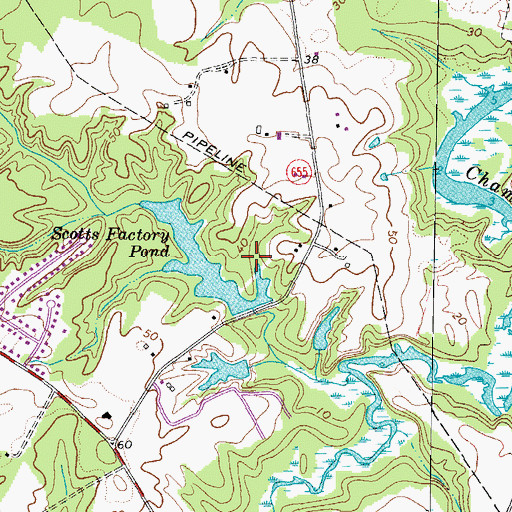 Topographic Map of Echo Lake, VA