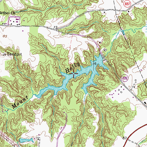 Topographic Map of Smithfield Lake, VA