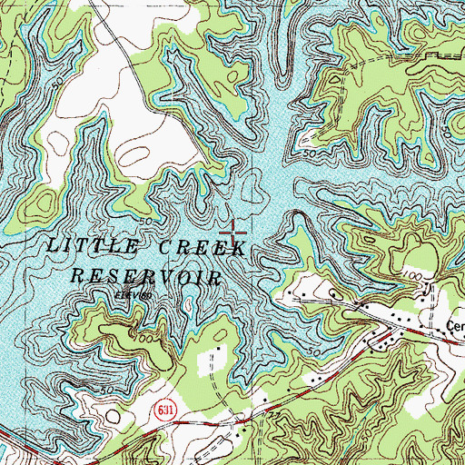 Topographic Map of Little Creek Reservoir, VA