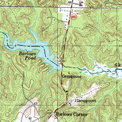 Topographic Map of Barlows Pond Dam, VA