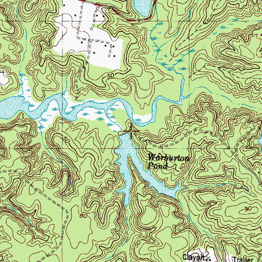 Topographic Map of Warburton Pond Dam, VA