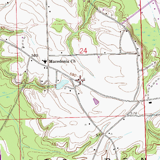 Topographic Map of Antioch Methodist Church (historical), AL