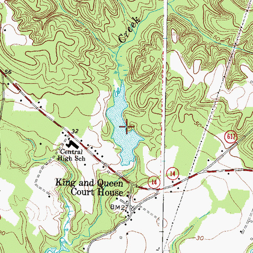 Topographic Map of King and Queen Courthouse Pond, VA