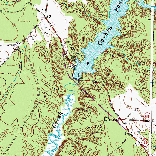 Topographic Map of Corbin Mill Dam, VA