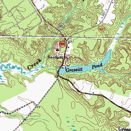 Topographic Map of Gressitts Dam, VA
