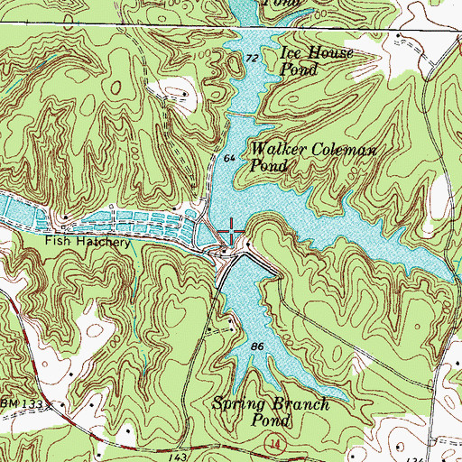 Topographic Map of Stevensville Dam, VA