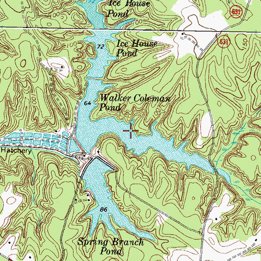 Topographic Map of Stevensville Pond, VA